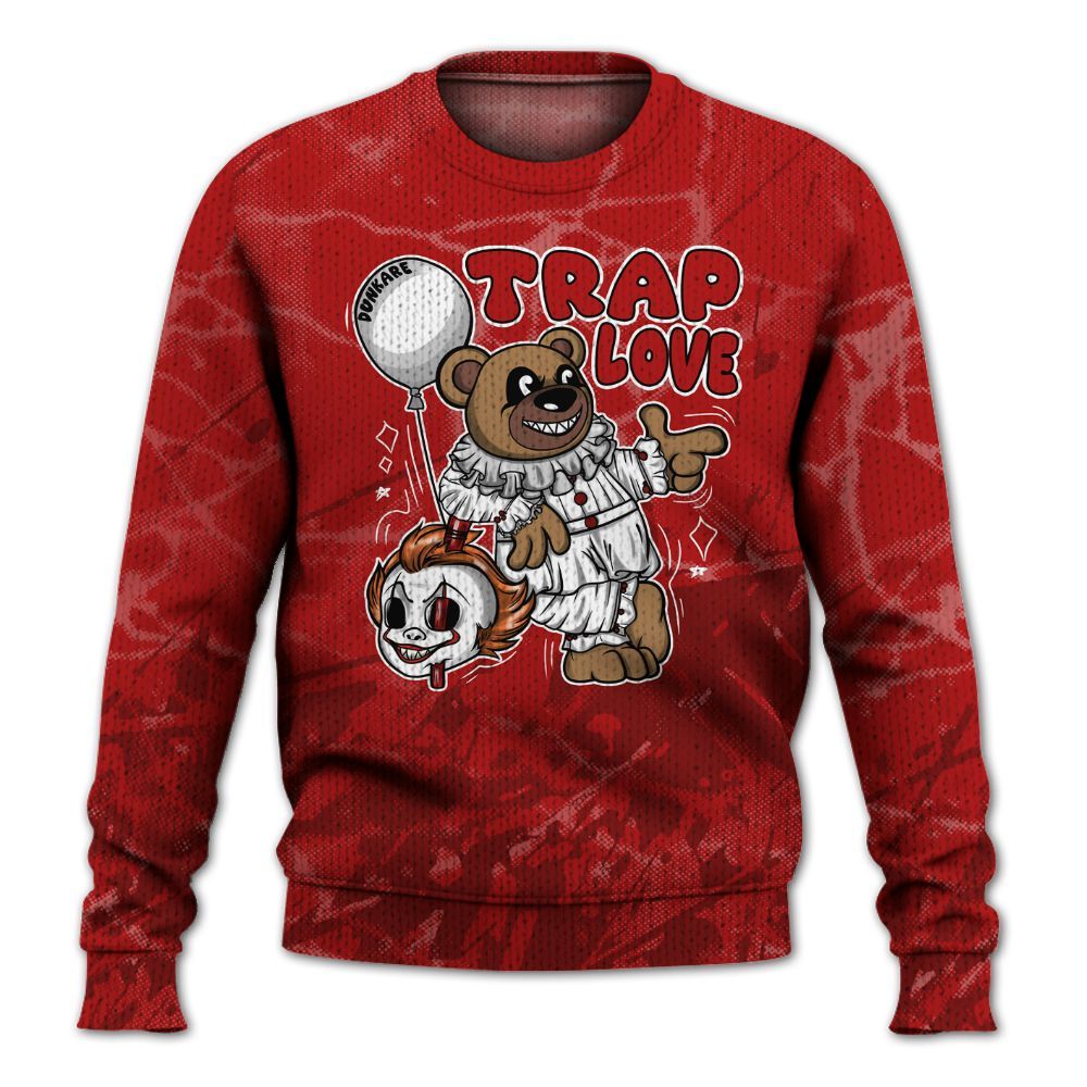 Knitted Sweater To Match Red Taxi 12s - Trap Loves Bear Profound