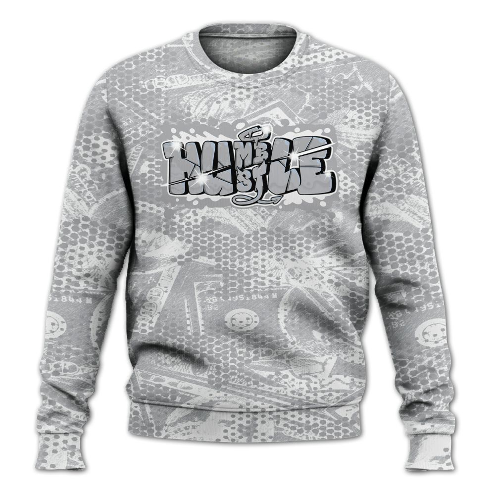 Sweatshirt To Match Low OG Wolf Grey 1s - Humbled Hustles Graphic Banknotes All Over Print