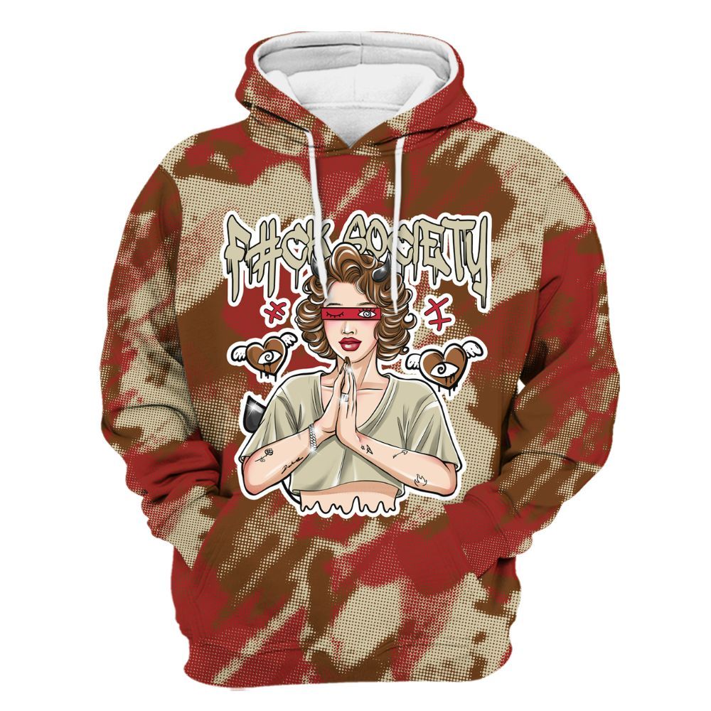 Hoodie To Match Archaeo Brown 5s - F#ck Xociety Halftone All Over Print