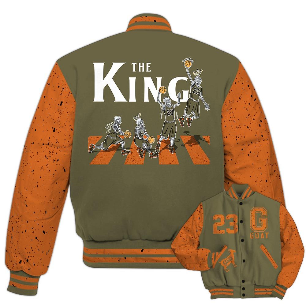 Varsity Jacket To Match Olive 5s - The King Basketball Varsity Jacket Outfit 1605 TCD