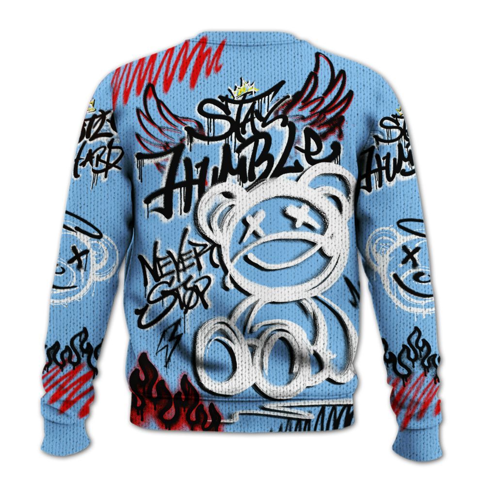 Knitted Sweater To Match University Blue 5s - Humble Drip Streetwear Graffity