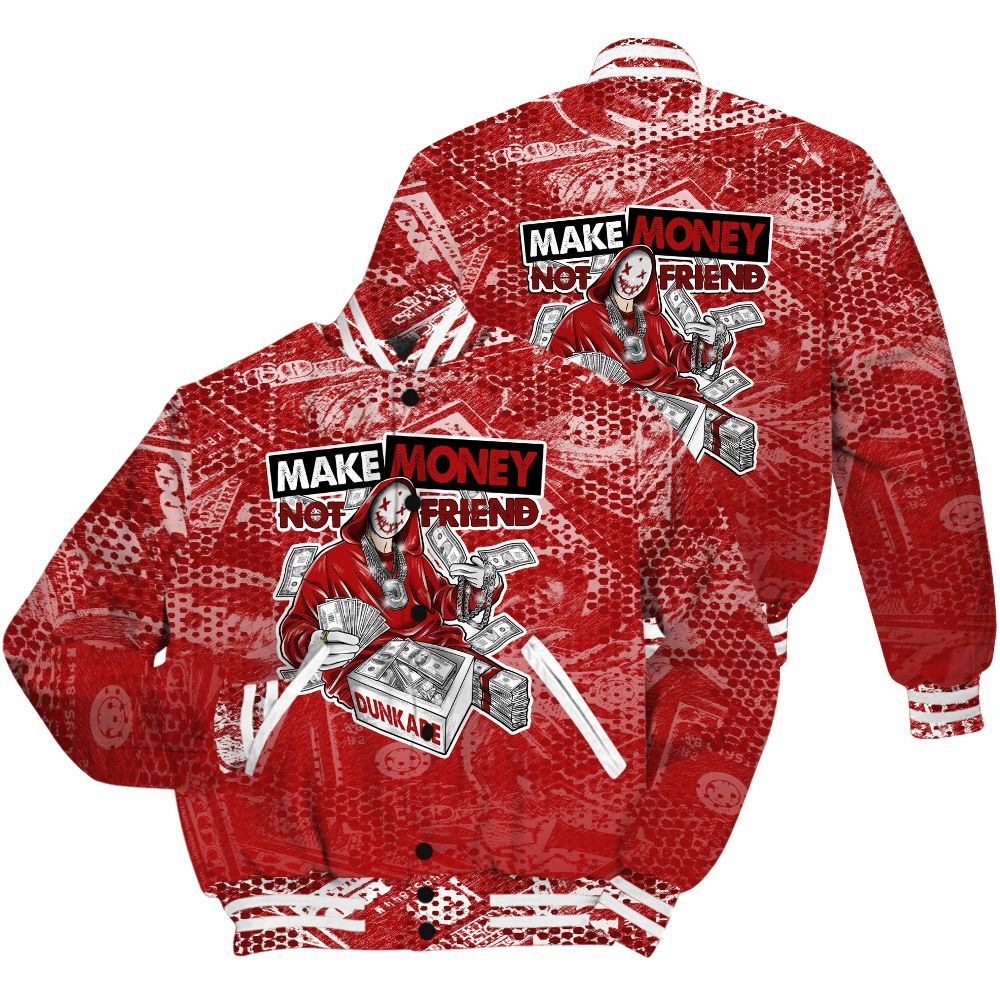 Varsity Jacket To Match Red Taxi 12s Shirt - Make Moneys Unique All Over Print