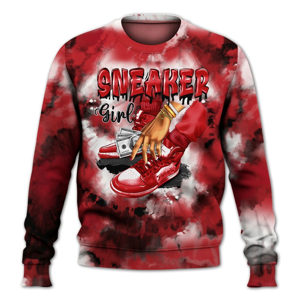 Sweatshirt To Match Retro Cherry 12s - SNEAKER Girl Money Drip Tie Dye All Over Print