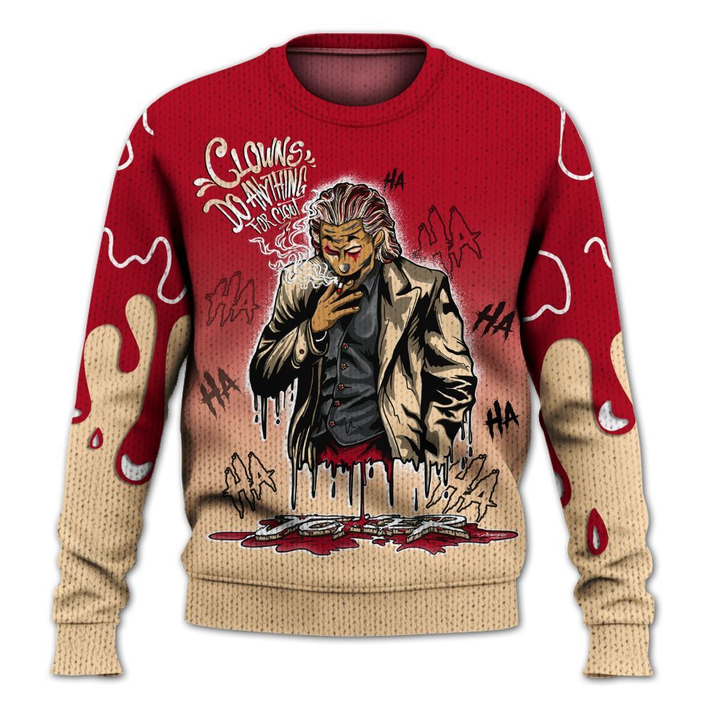 Sweater To Match Retro Pizza GS 4s - Clowns Do Anything Haha Graphic