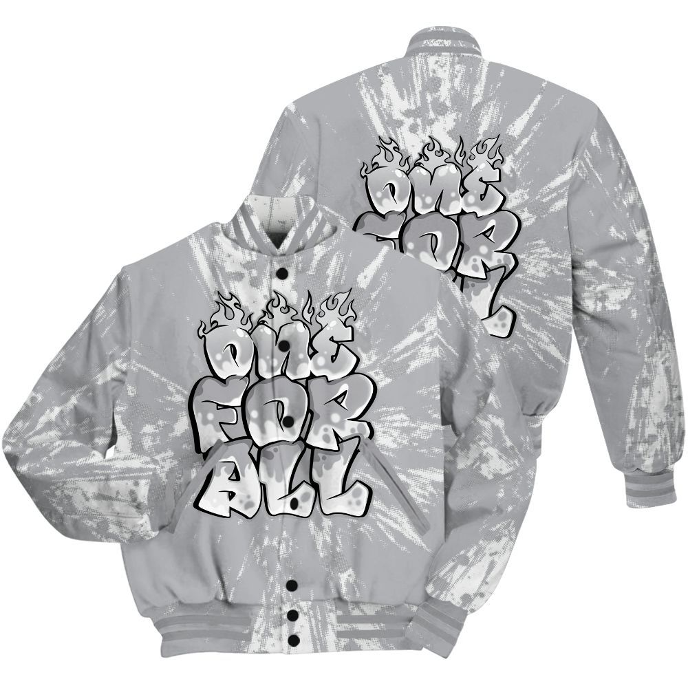 Varsity Jacket To Match Low OG Wolf Grey 1s Shirt - Ones For All Graphic Luxury All Over Print