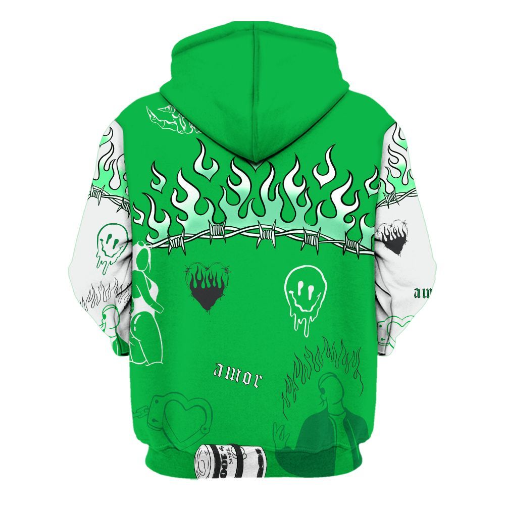 Hoodie To Match Lucky Green 5s - Snake Trust No One All Over Print