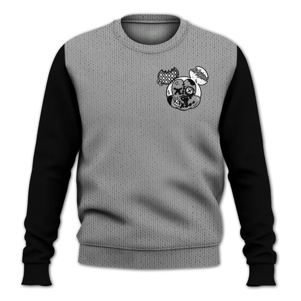 Knitted Sweater To Match Black Wolf Grey 12s, Custom Name Got Em Drip