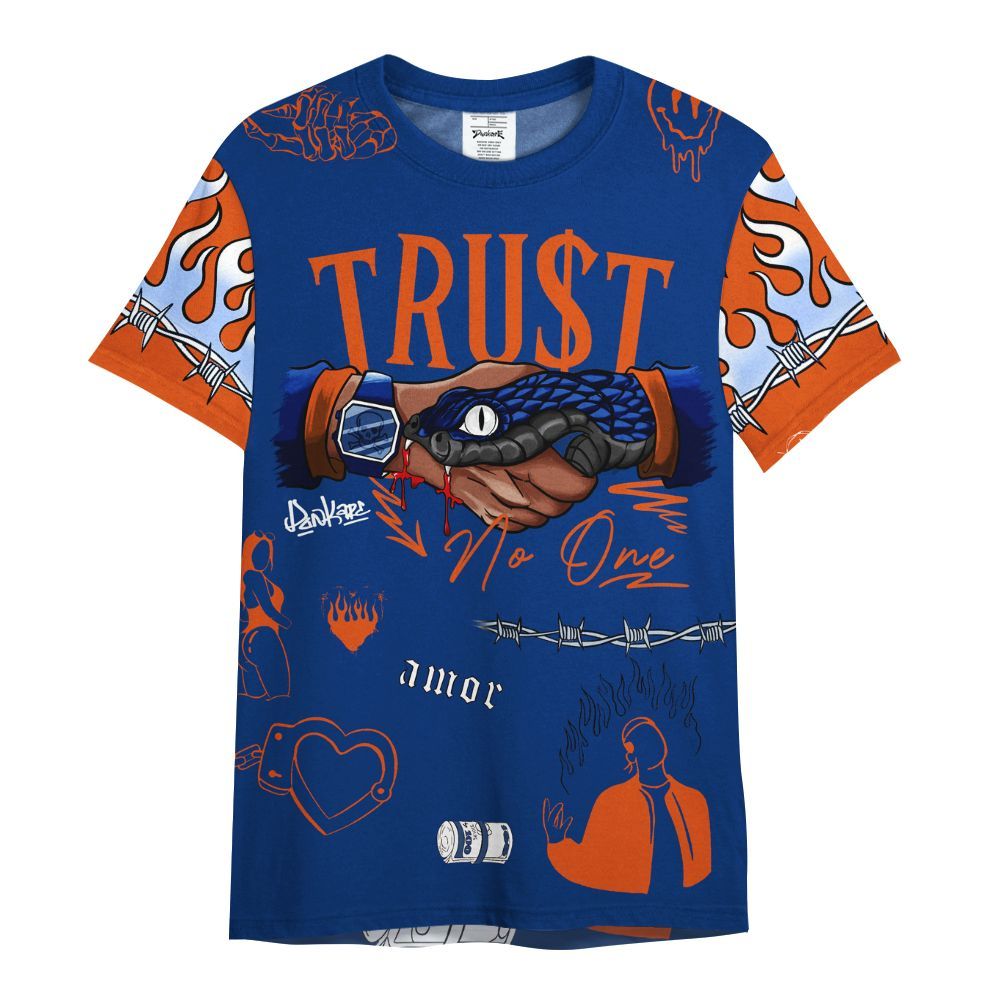 Shirt To Match Mid Knicks 1s - Snake Trust No One All Over Print