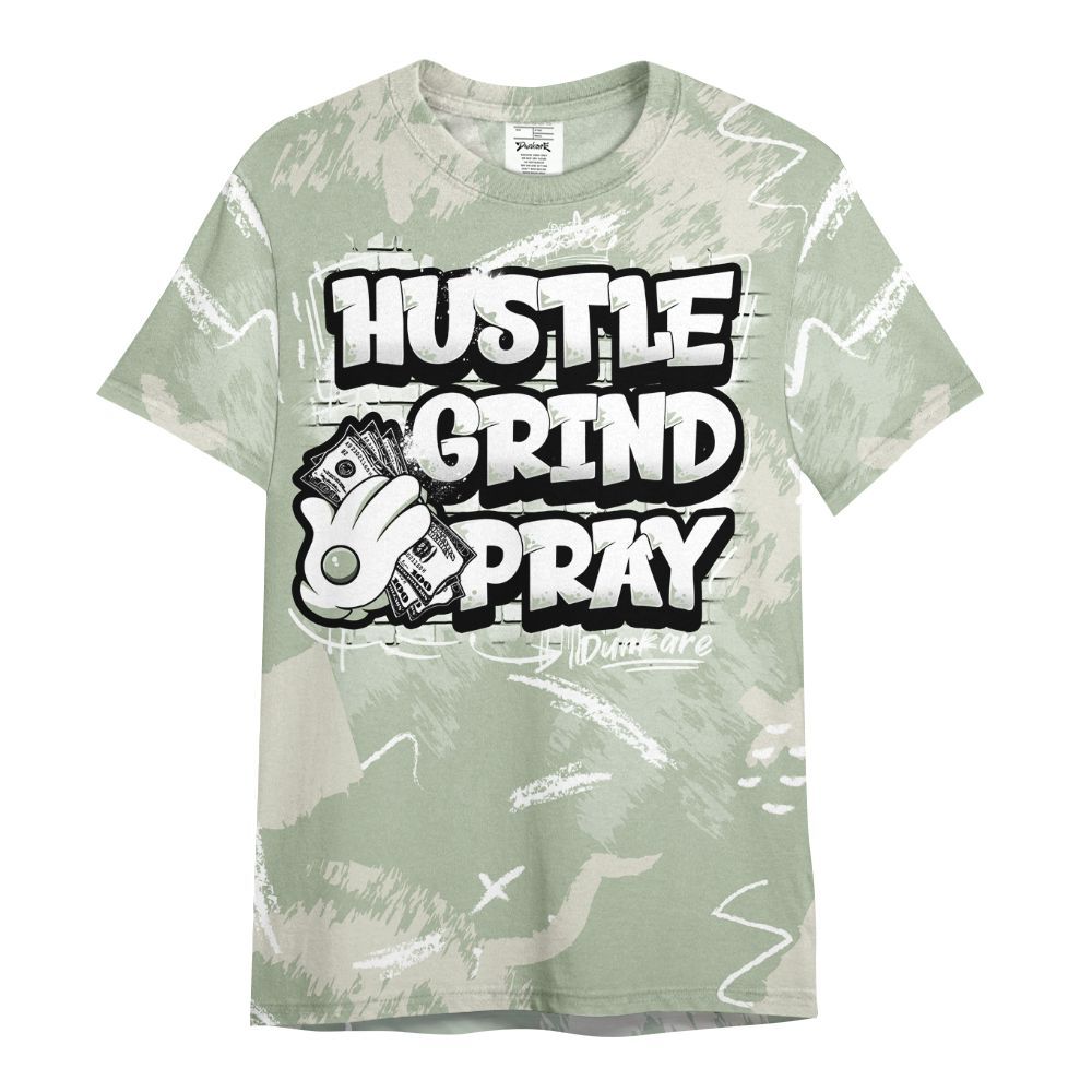 Shirt To Match Seafoam Sail 4s - Hustle Grind Pray Retro All Over Print