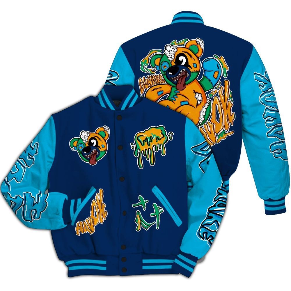 Varsity Jacket To Match Dunk Low GS Electric Algae - Havok Bear All Over Print
