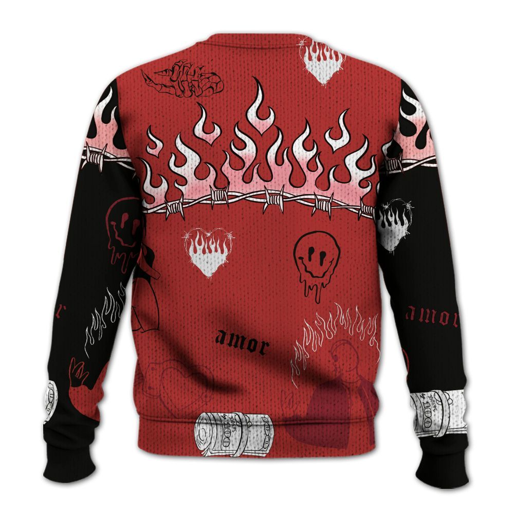 Knitted Sweater To Match Bred Reimagined 4s - Snake Trust No One