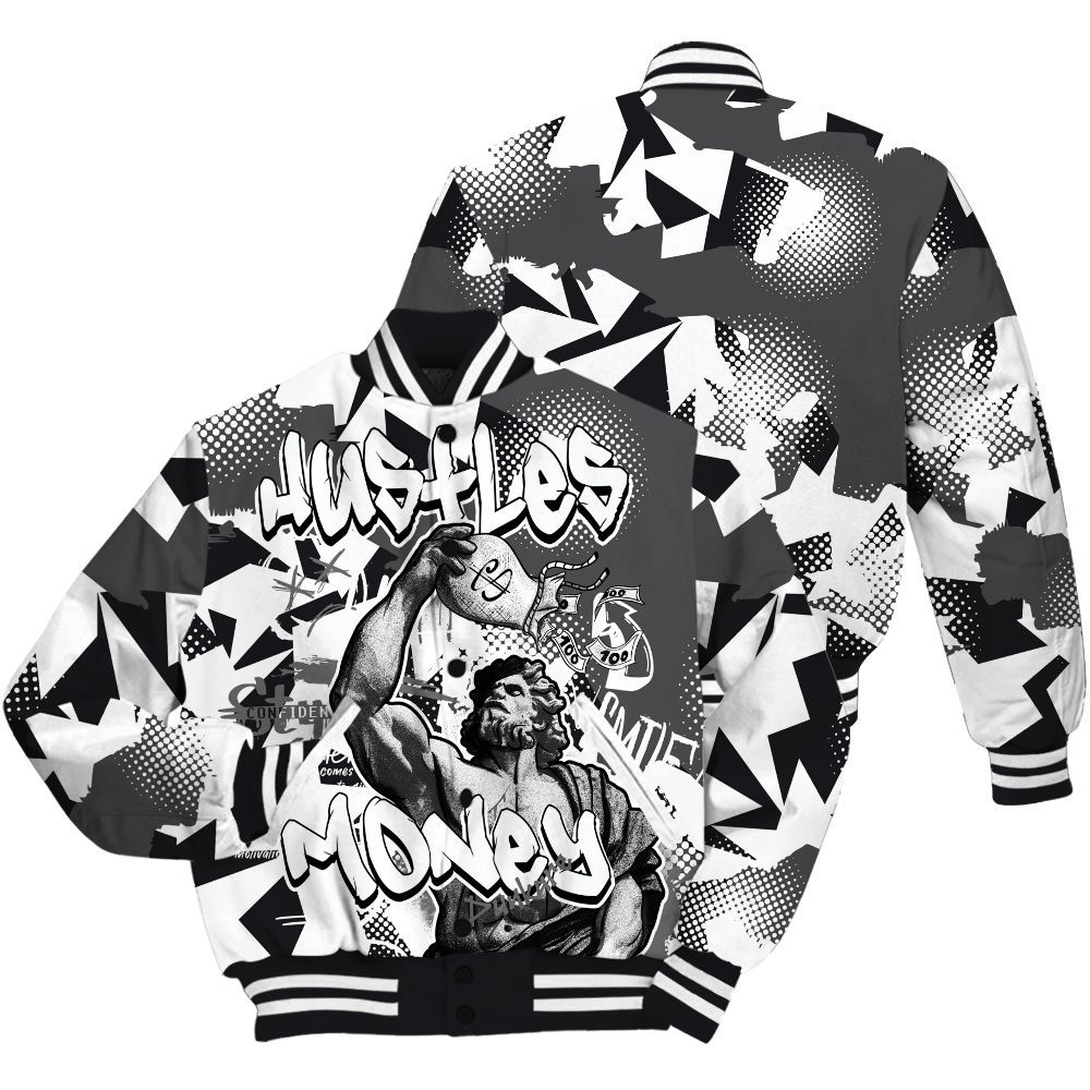 Varsity Jacket To Match White Thunder 4s - Huslte Money Retro All Over Print