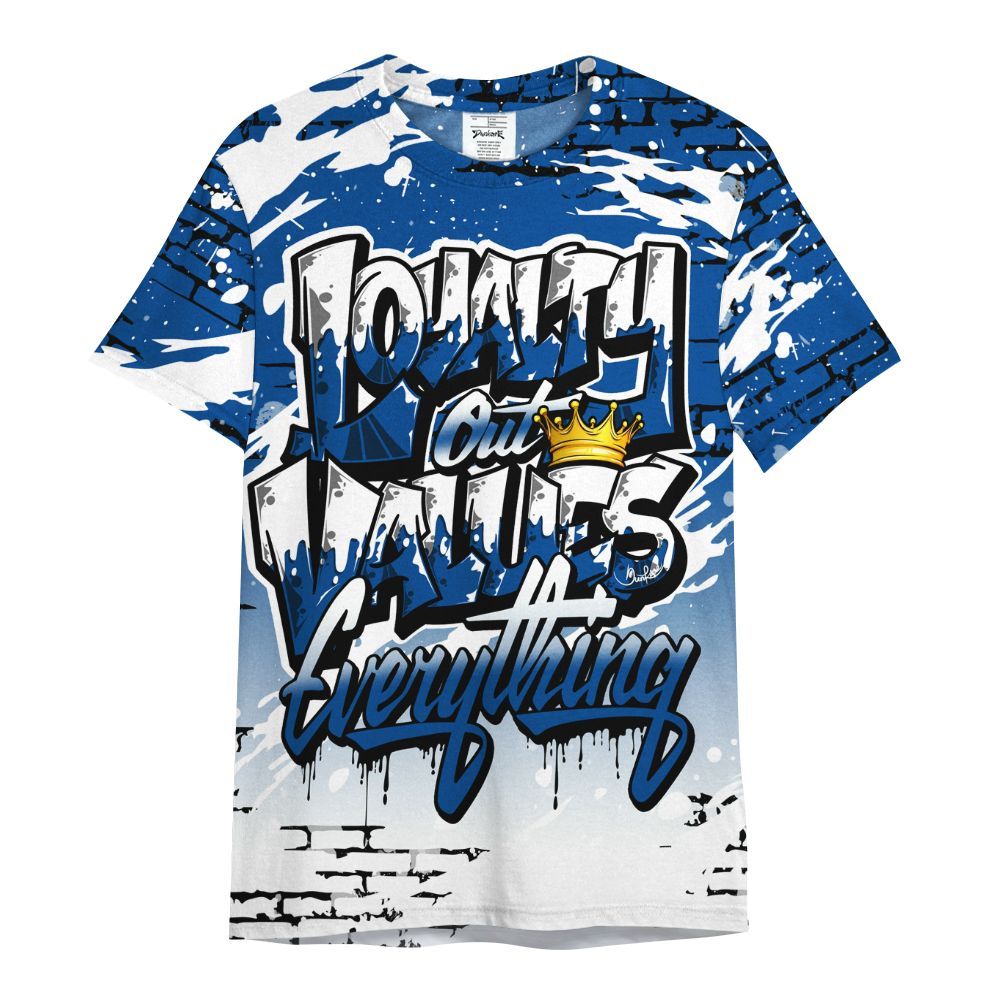 Shirt To Match Low 85 Royal 1s - Values Of Loyalty Drip All Over Print