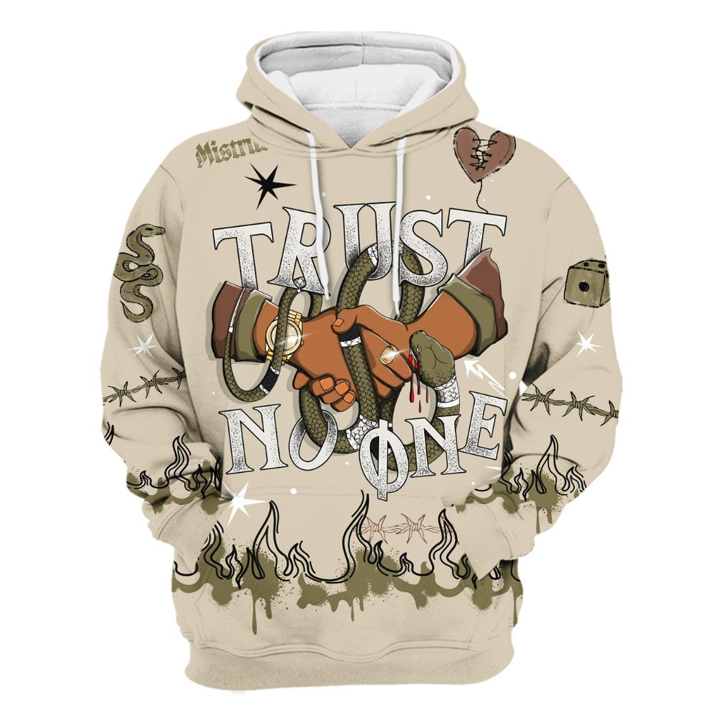 Hoodie To Match Sail Neutral Olive 6s - Trust No One Snake-Bite Doodle Crayon All Over Print