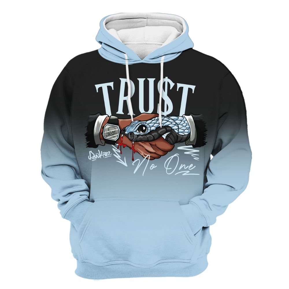 Hoodie To Match Foamposite One Psychic Blue - Trust No One Drip All Over Print