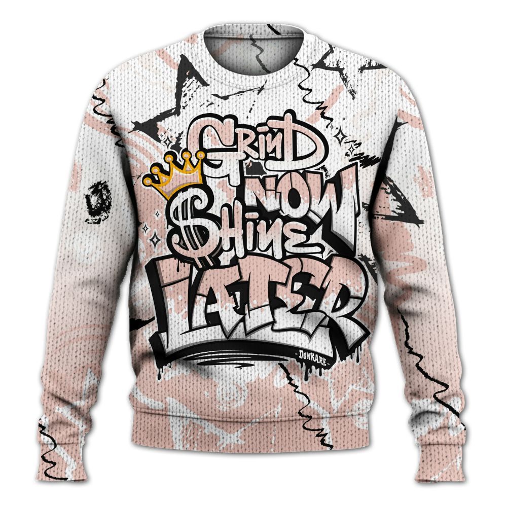 Knitted Sweater To Match Low Legend Pink 11s - Grind Shine Later Drip