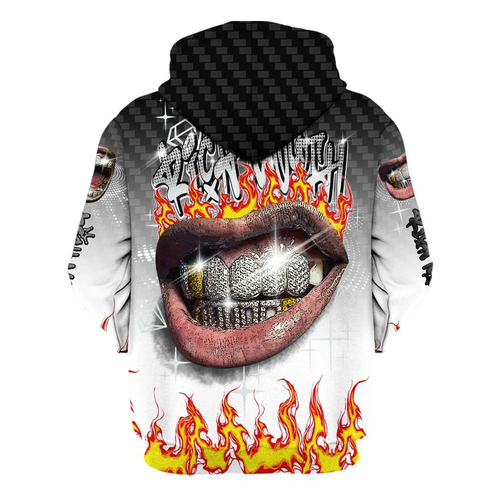 Hoodie To Match Kobe 9 Elite Protro Halo - Rich Mouth Fire Rap Retro 90s All Over Print