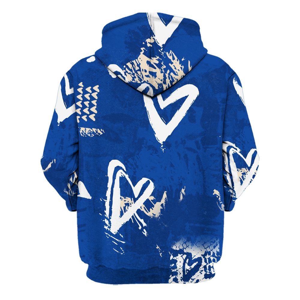 Hoodie To Match Low Game Royal 1s - Sneakerz Girlz Heart Grunge All Over Print