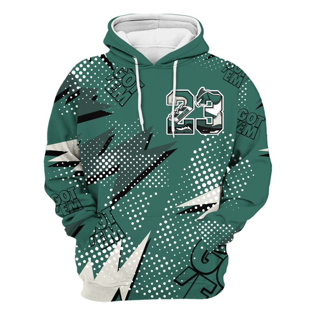 Hoodie To Match RM Oxidized Green 4s - Custom Name Number 23 5s All Over Print