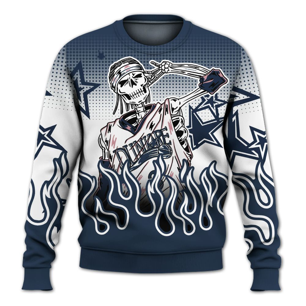 Sweatshirt To Match White Midnight Navy 6s - Allen Answer Unique Fire Custom Name All Over Print