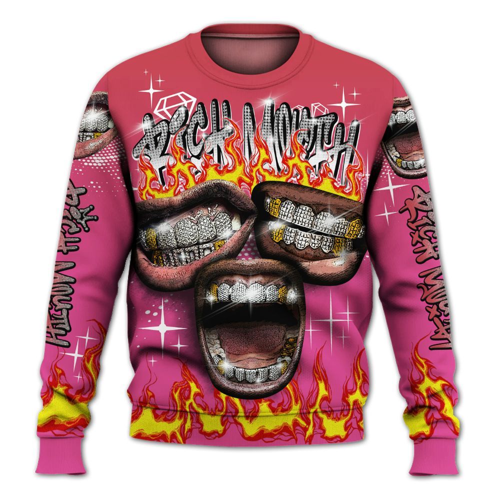 Sweatshirt To Match KD 4 Aunt Pearl - Rich Mouth Fire Rap Retro 90s All Over Print