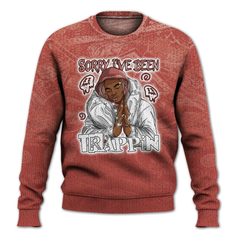 Knitted Sweater To Match Dune Red 13s - Trappin' Banknote