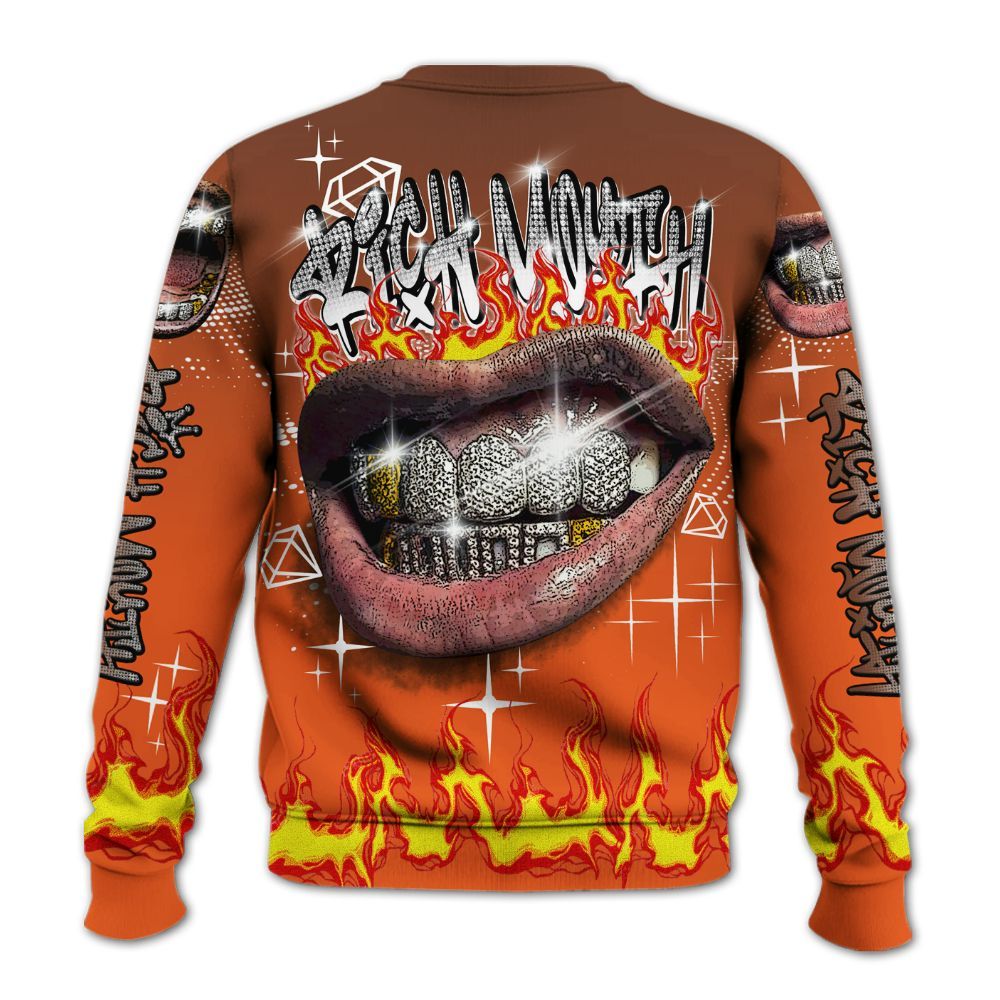 Sweatshirt To Match High OG Starfish 1s - Rich Mouth Fire Rap Retro 90s All Over Print