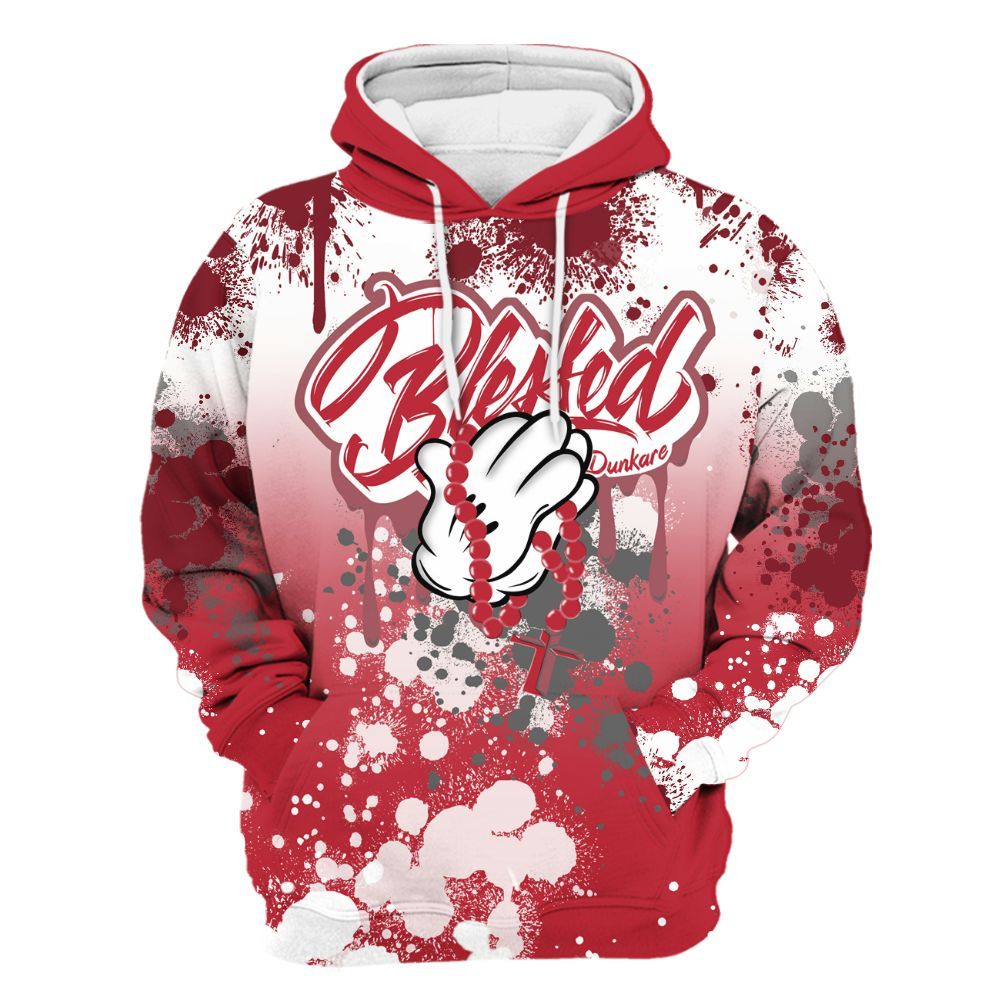 Hoodie To Match Red Flint 13s - God Blessed Ink Drip All Over Print
