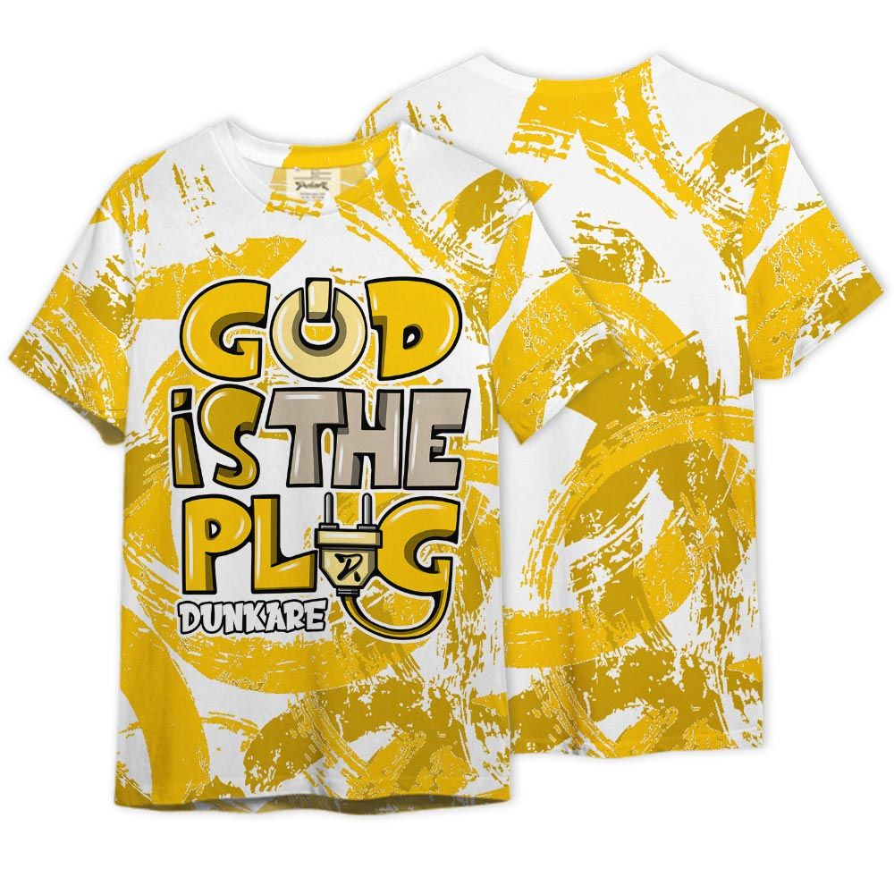 Shirt To Match Vivid Sulfur 4s - God Is The Power Cord Circle Paint Splash Graphic Shirt Unisex