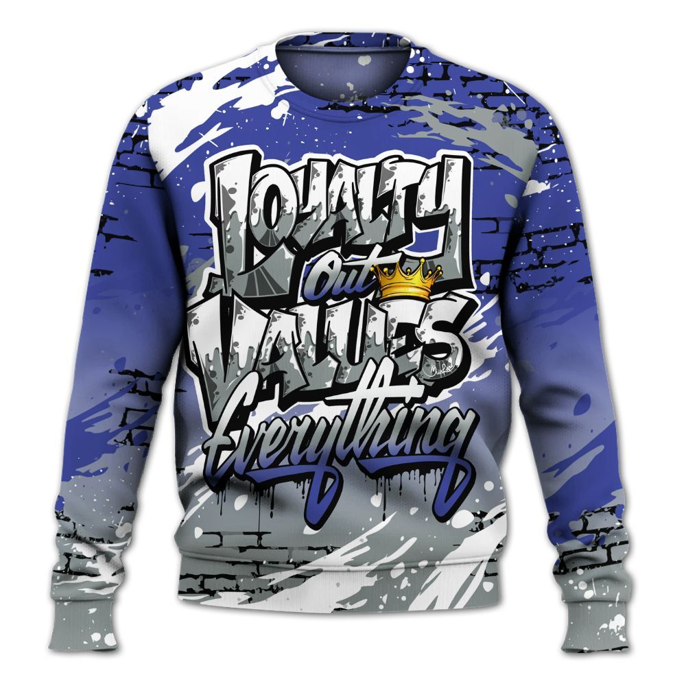Sweatshirt To Match Shox TL Royal - Values Of Loyalty Drip All Over Print