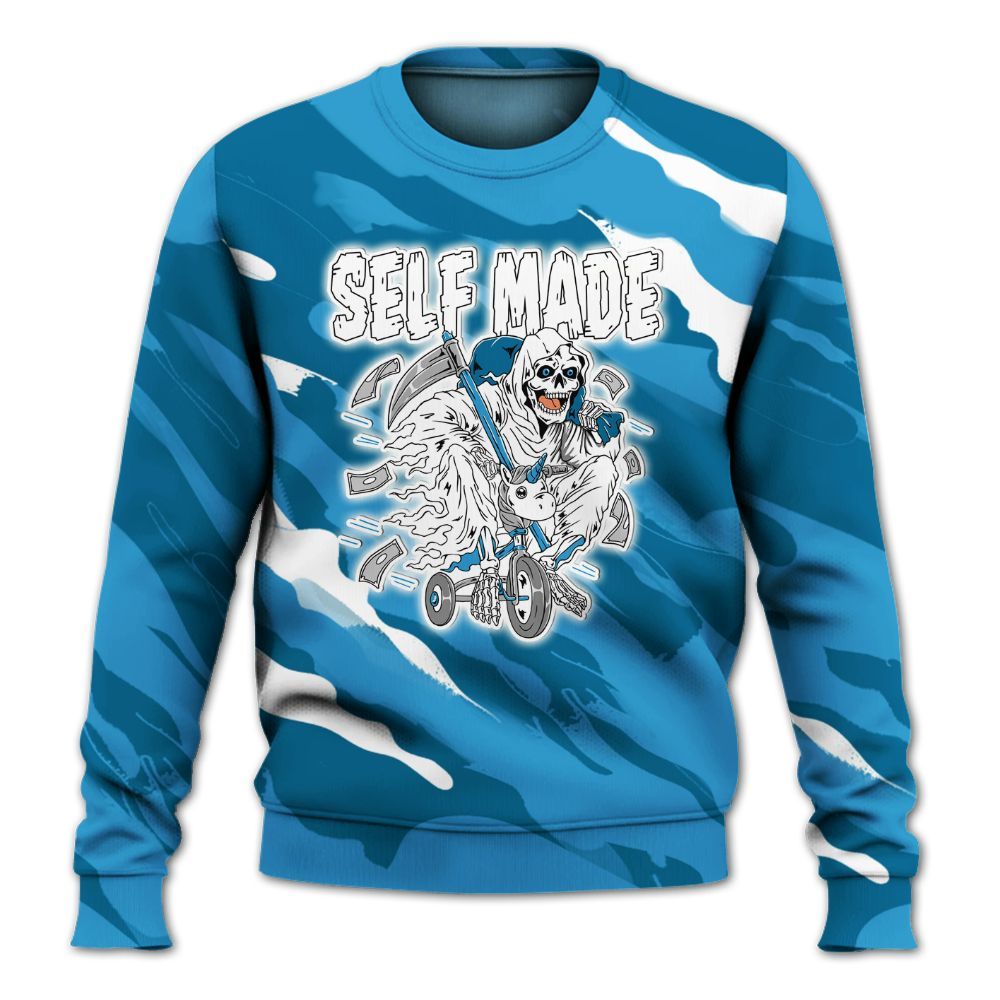 Sweatshirt To Match Powder Blue 9s - Self Make Skeleton Colored All Over Print