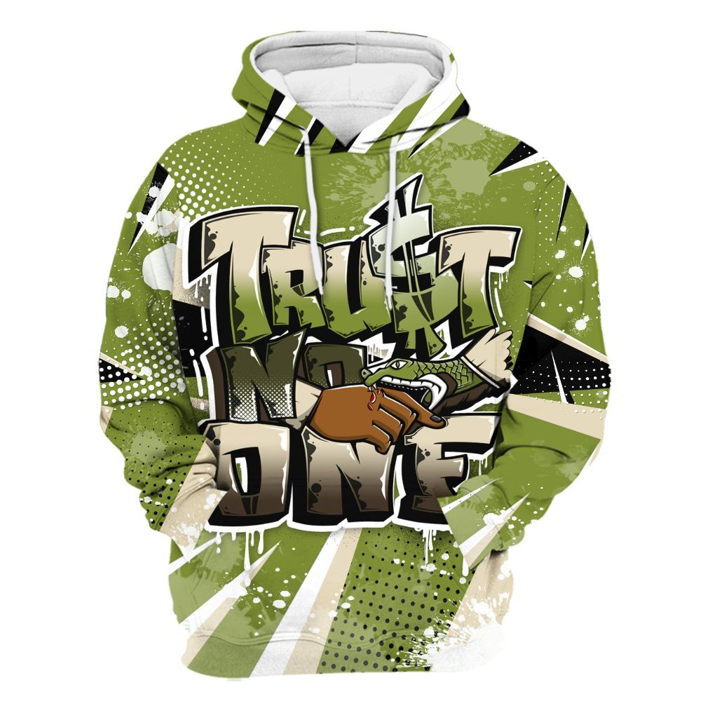 Hoodie To Match SB Dunk Low Asparagus - Poly Trust No One Dripping All Over Print