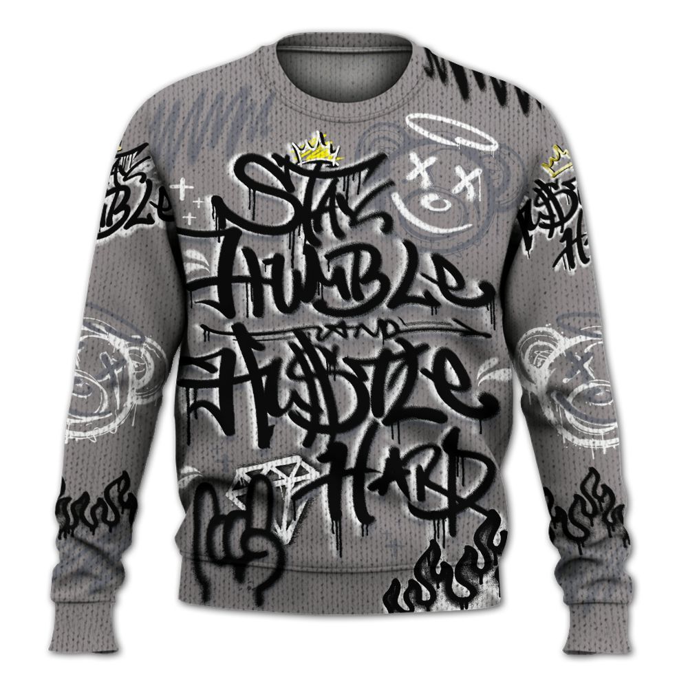 Knitted Sweater To Match Cool Grey 11s - Humble Drip Streetwear Graffity