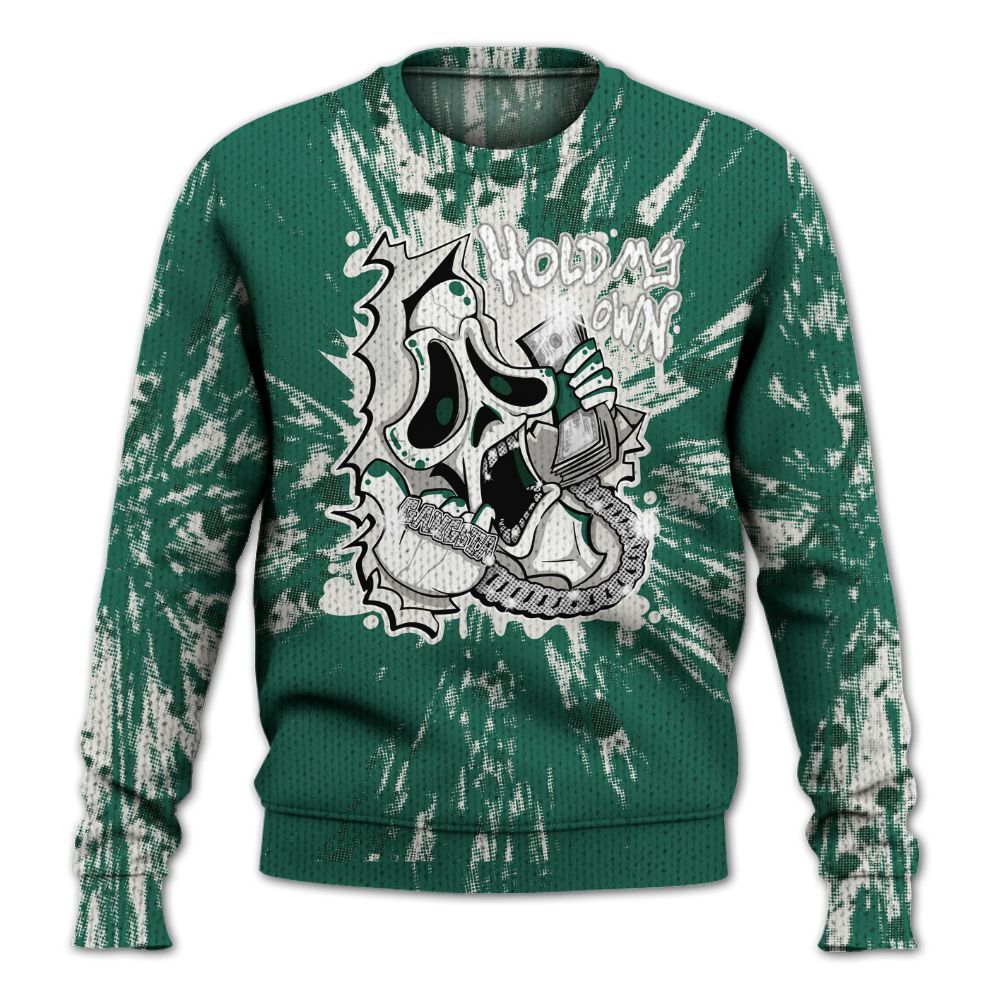 Knitted Sweater To Match Oxidized Green 4s - Hold My Own Graphic Halloween