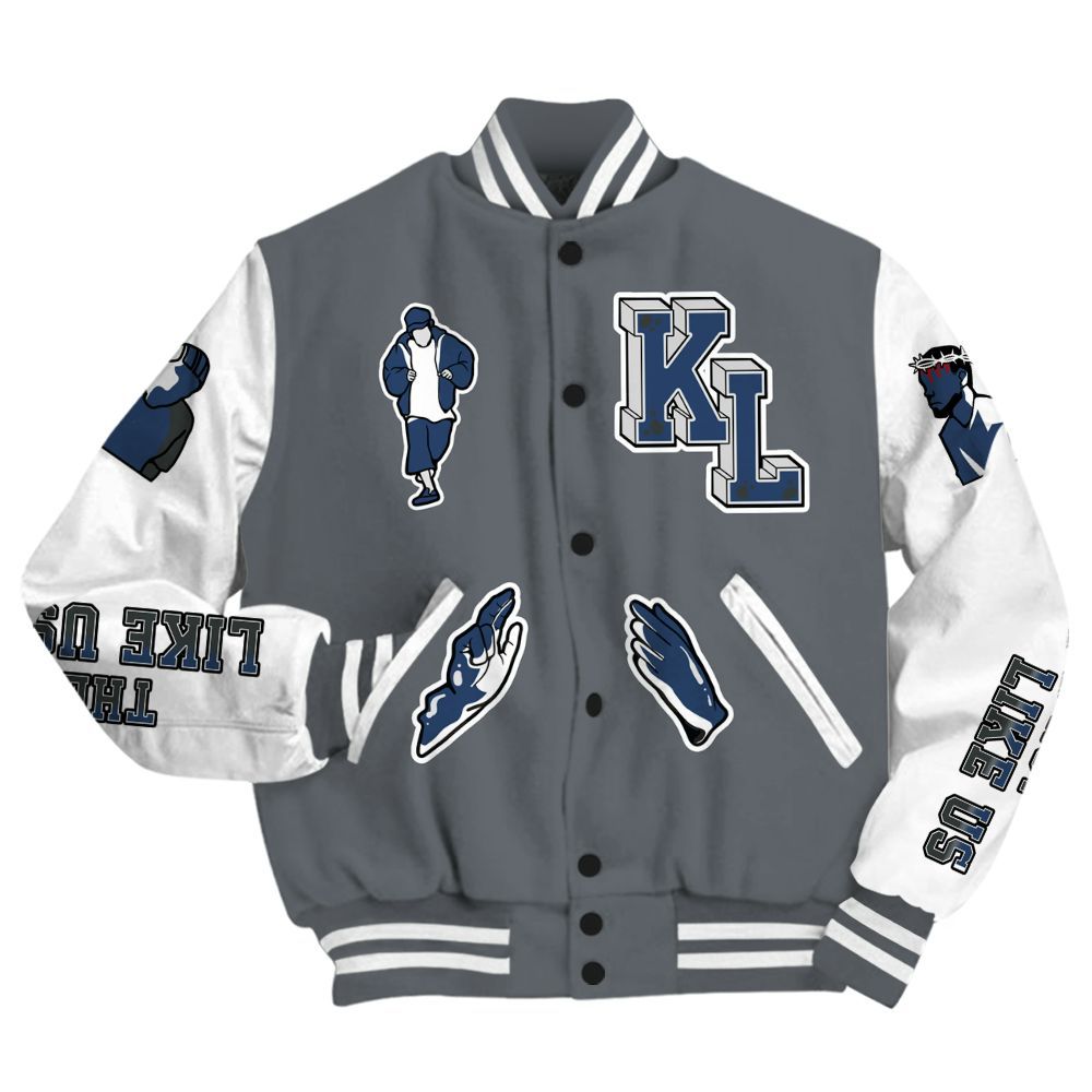 Varsity Jacket To Match Flint Grey 9s - Dislike Us Graphic All Over Print