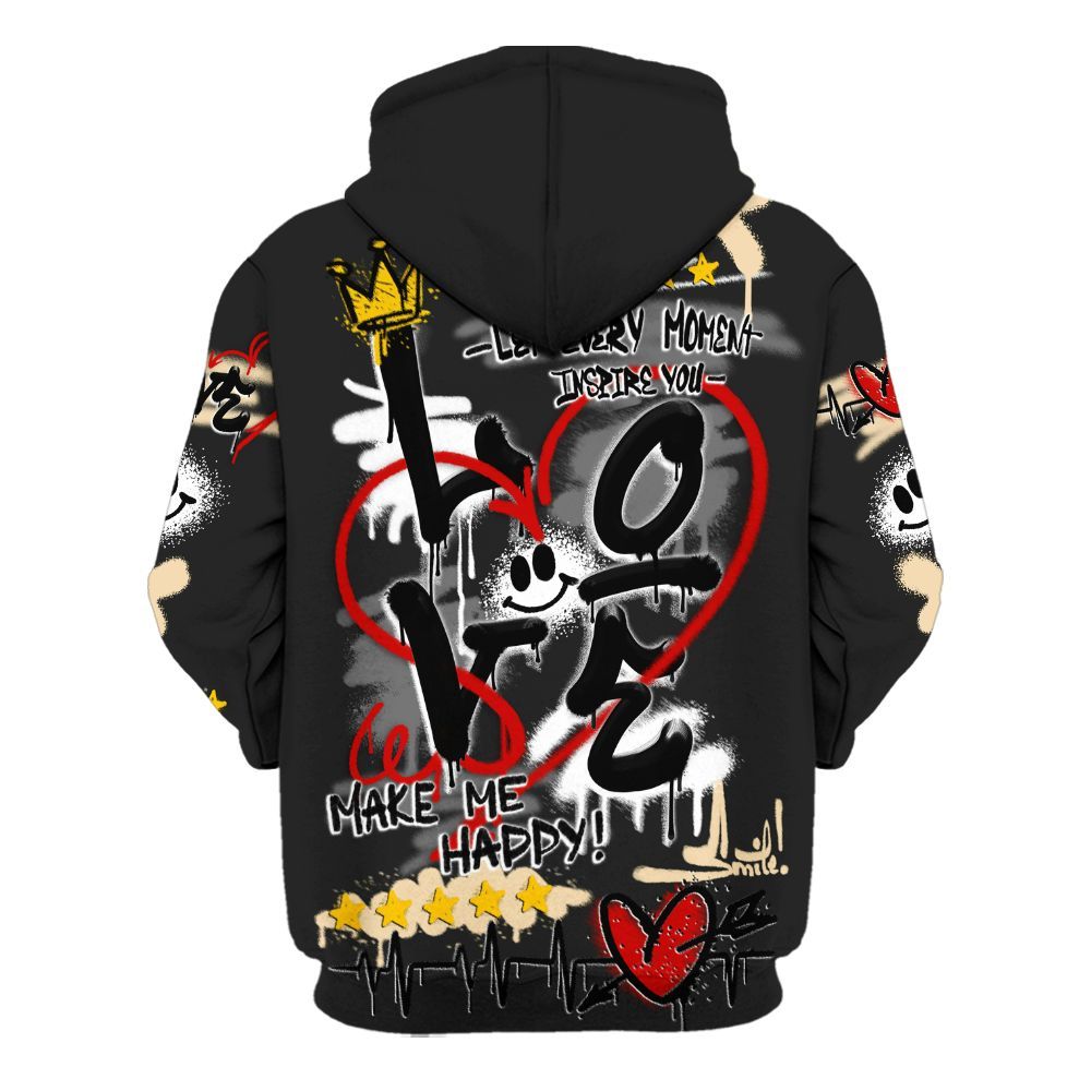 Hoodie To Match Kobe 9 EM Mambacita - Happy Love Beats Graffiti Streetwear All Over Print