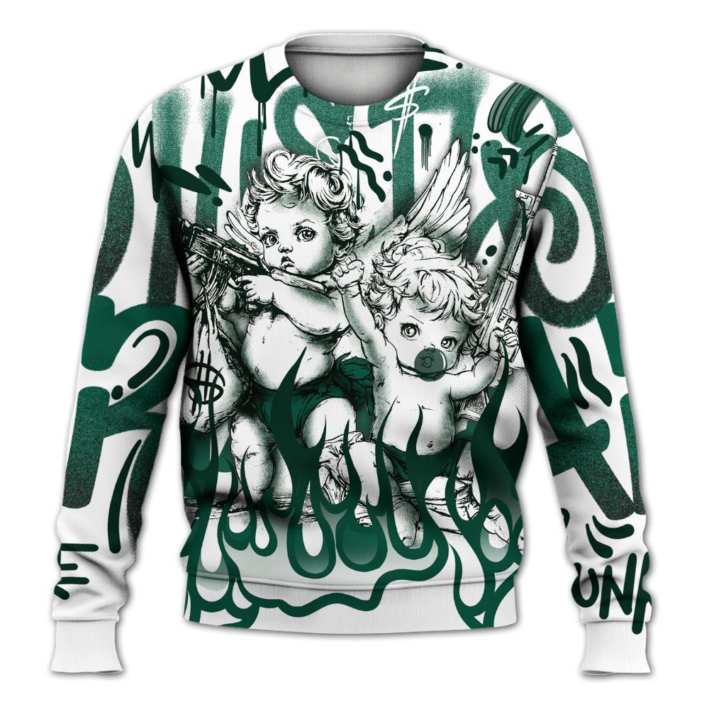 Sweatshirt To Match Oxidized Green 4s - Angel Hustle Hard All Over Print