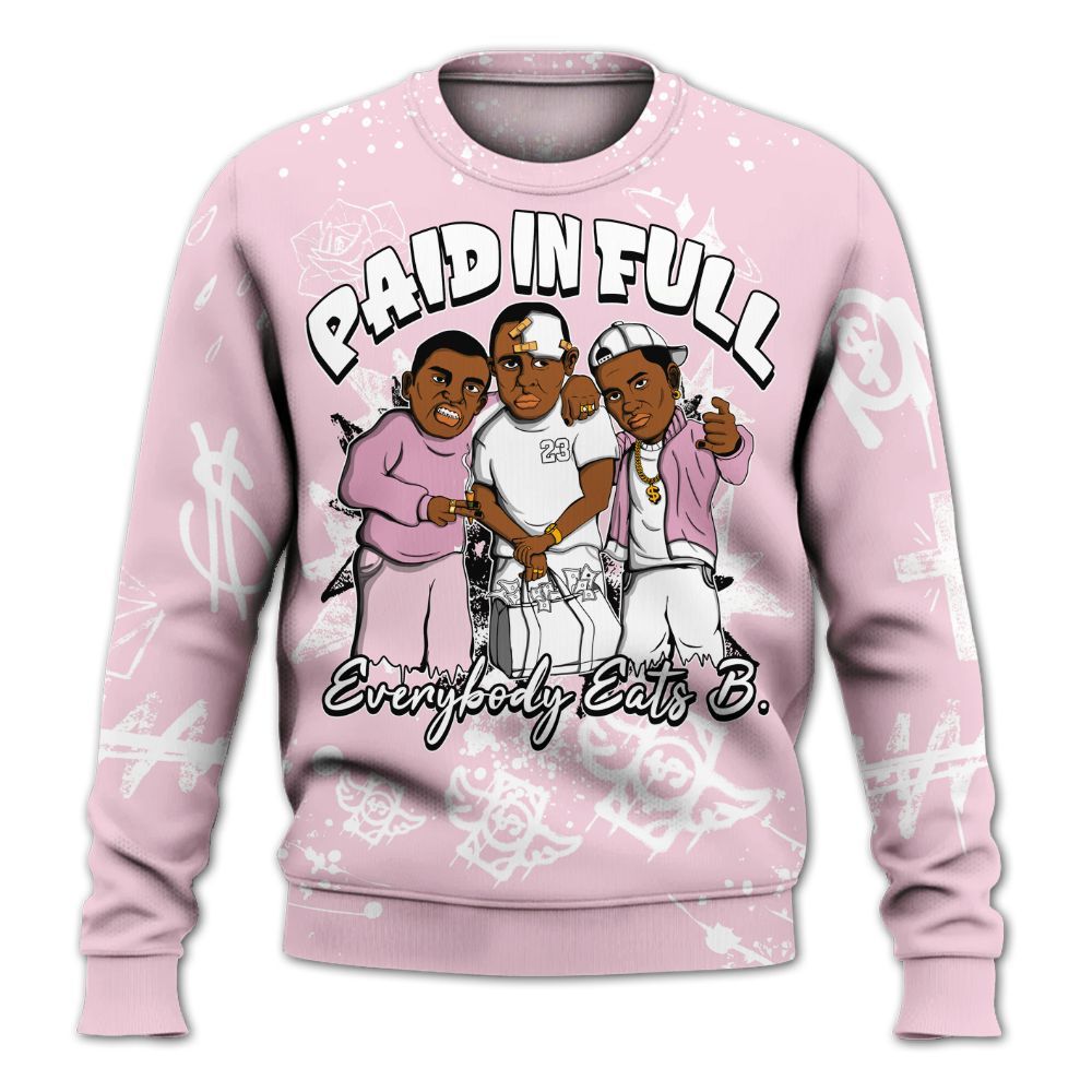 Sweatshirt To Match Orchid 4s - Everybody Paid In Full Crayon All Over Print