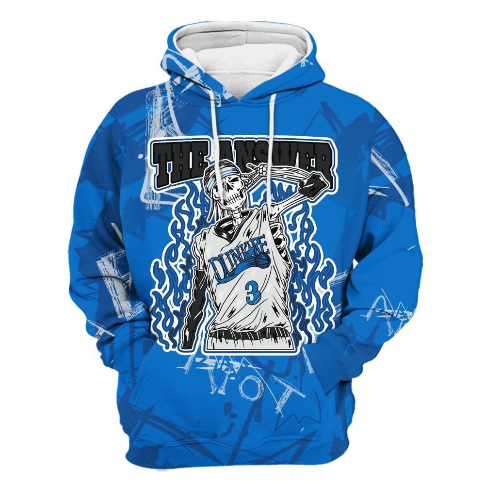 Hoodie To Match Blueberry 12s - Allen Answer Skeleton Messyz All Over Print