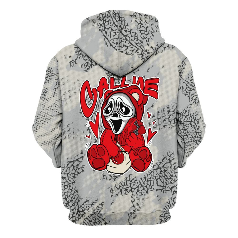 Hoodie To Match Cement Grey 3s - Call Me Bear Abstract Halftone All Over Print