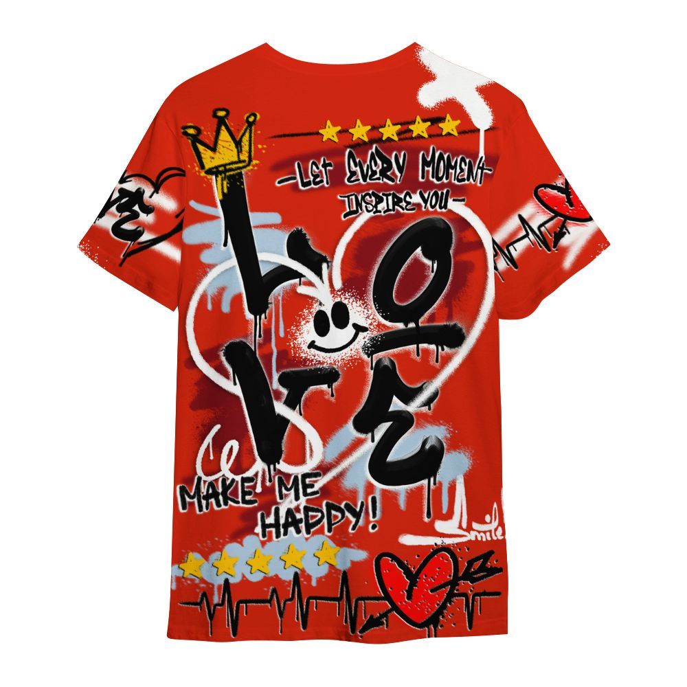 Shirt To Match Retro Cherry 11s - Happy Love Beats Graffiti Streetwear All Over Print