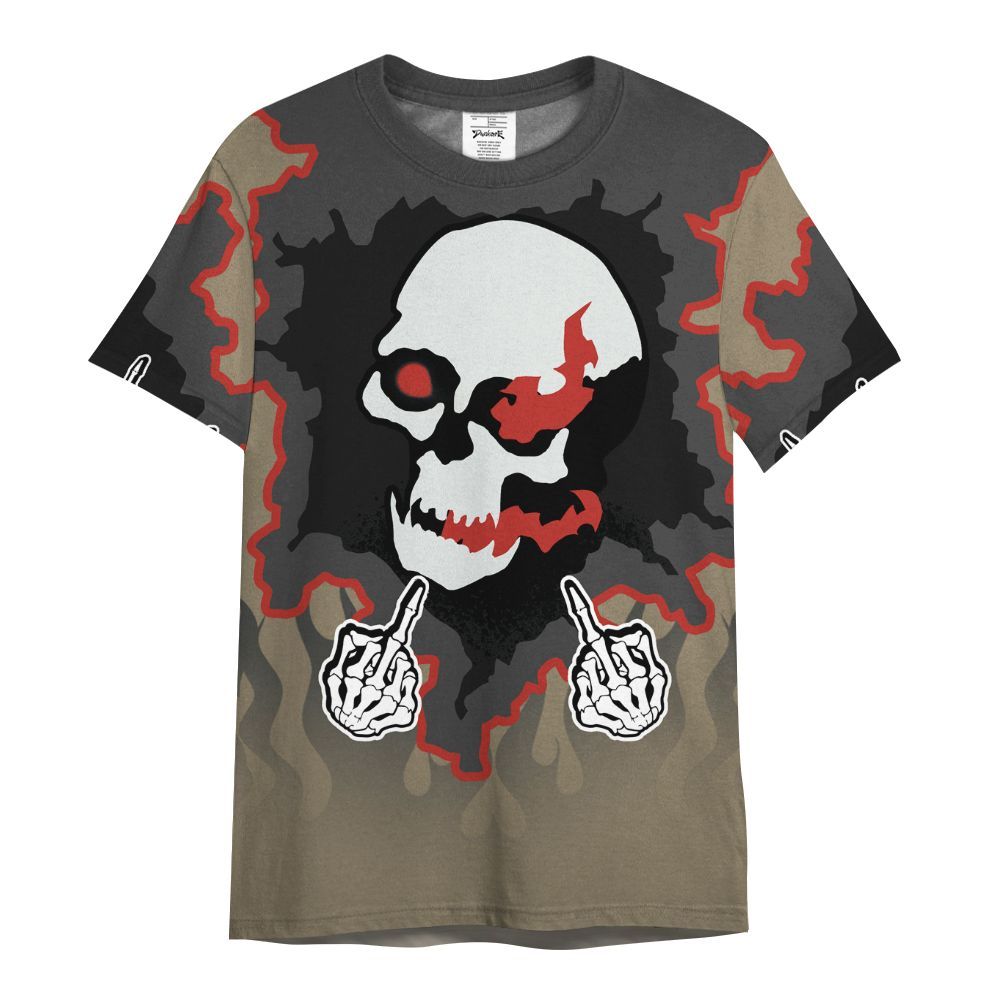 Shirt To Match Olive 9s - F Around Find Out Graphic Trapped All Over Print