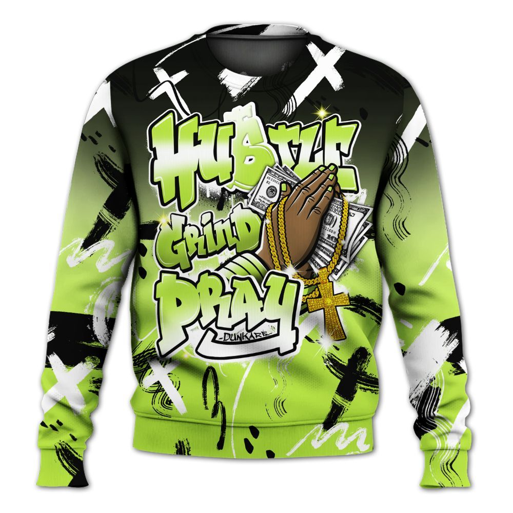 Sweatshirt To Match Air Force 1 Low Dance Volt - Money Hustle Grind Pray All Over Print
