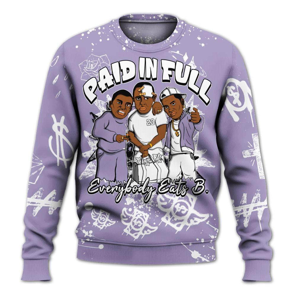 Sweatshirt To Match Low Pure Violet 11s - Everybody Paid In Full Crayon All Over Print