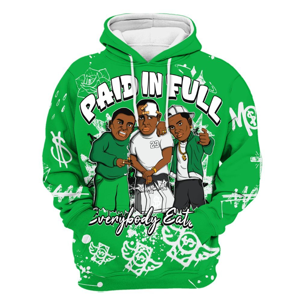 Hoodie To Match Lucky Green 5s - Everybody Paid In Full Crayon All Over Print