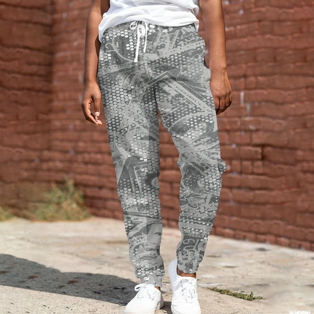 Sweatpant To Match Retro Wet Cement 4s - Banknotes Art Graphic All Over Print