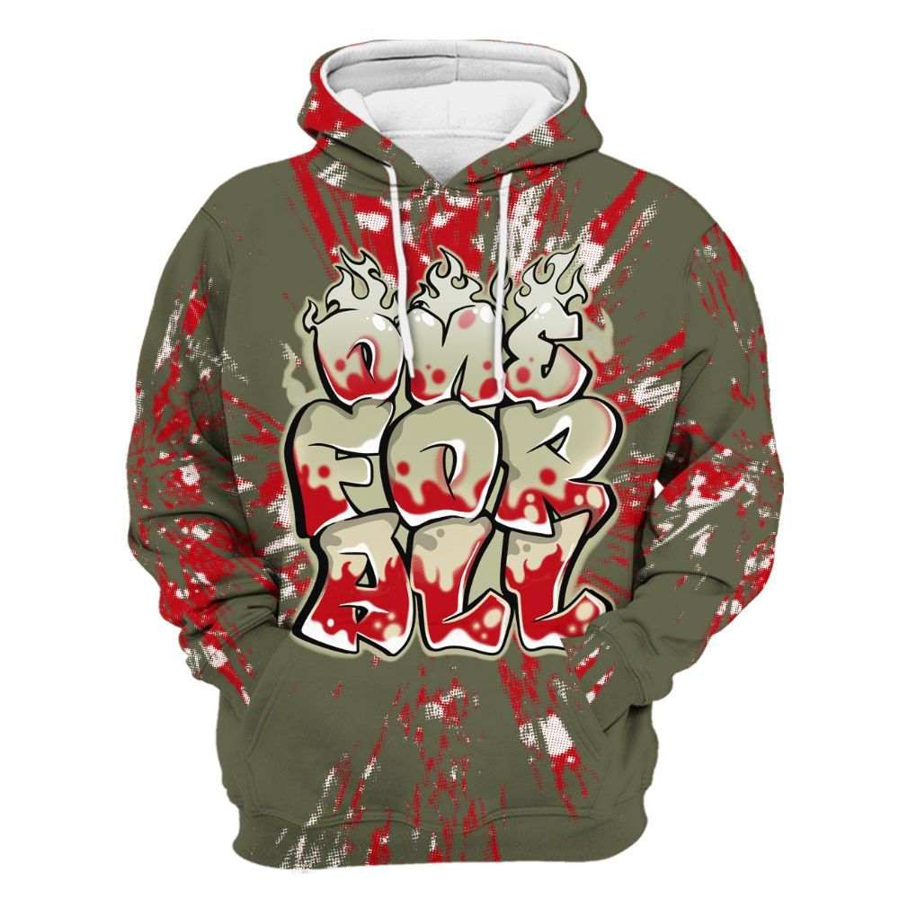 Hoodie To Match Low OG Medium Olive 1s - Ones For All Graphic Luxury All Over Print