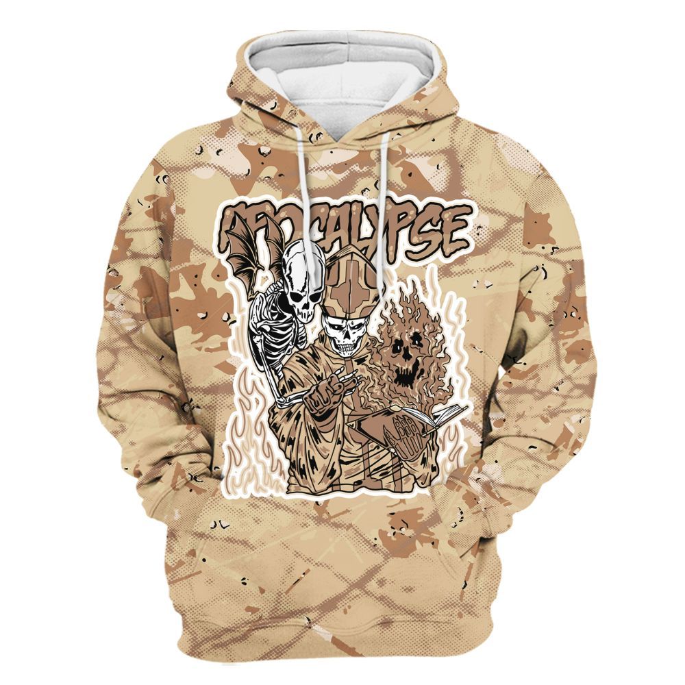 Hoodie To Match Desert Camo 3s - Apocalypse Skeleton Profound All Over Print