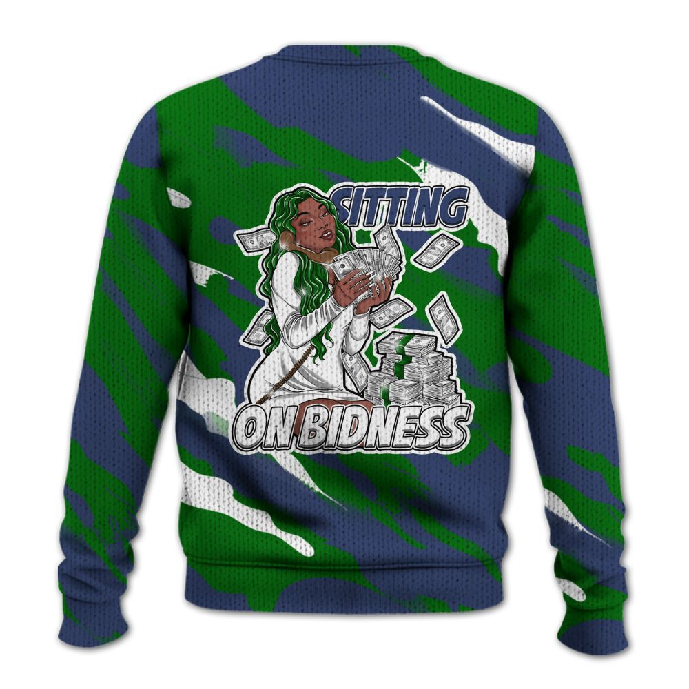 Knitted Sweater To Match Midnight Navy 13s - Bidness Colored