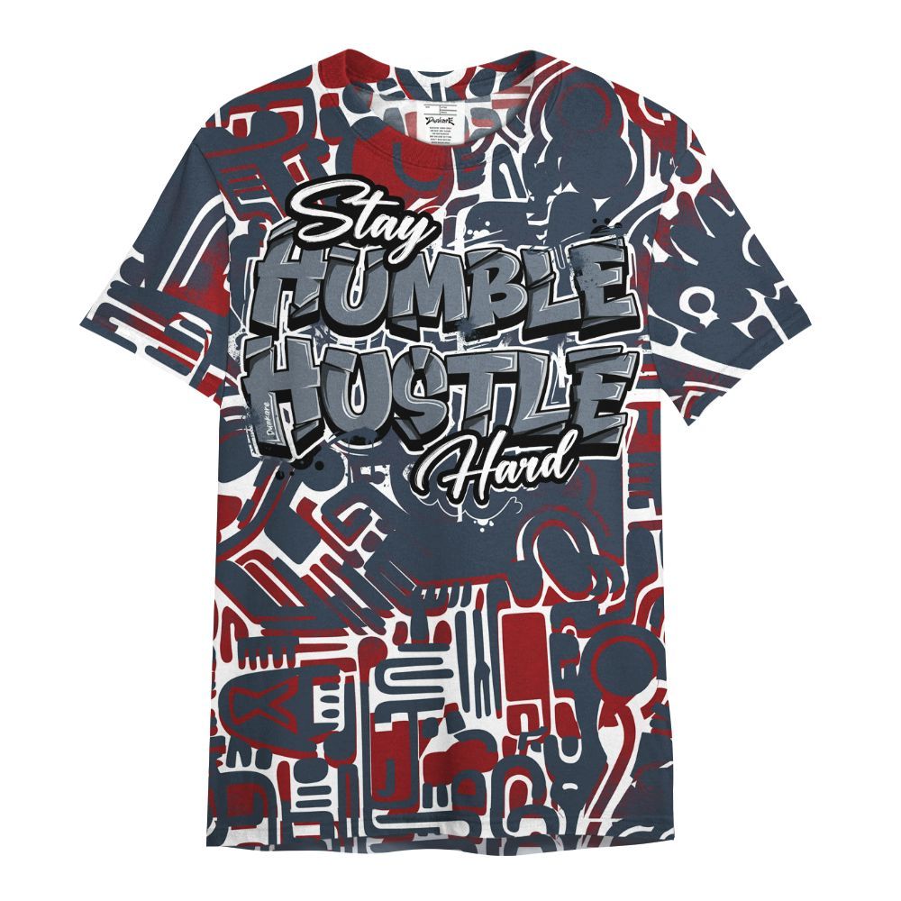 Shirt To Match Navy Blue 2024 6s - Humble Hustle Retro All Over Print